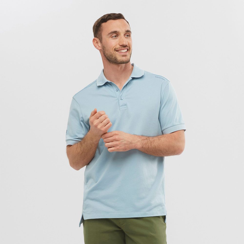 Salomon OUTLIFE TECH POLO M Camisetas Hombre - Azules - Colombia (38142-TUKO)